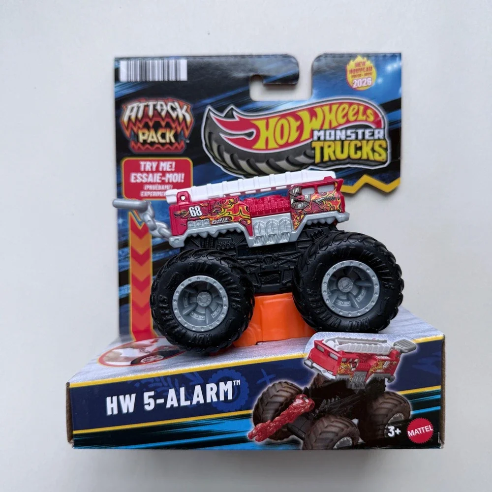 Hot Wheels Monster Trucks Attack Pack HW 5-Alarm Fire Truck 2024 New Red Mattel